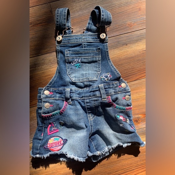 Embroidered Denim Kids Overalls Jordache Size XS 4/5 - Picture 1 of 7